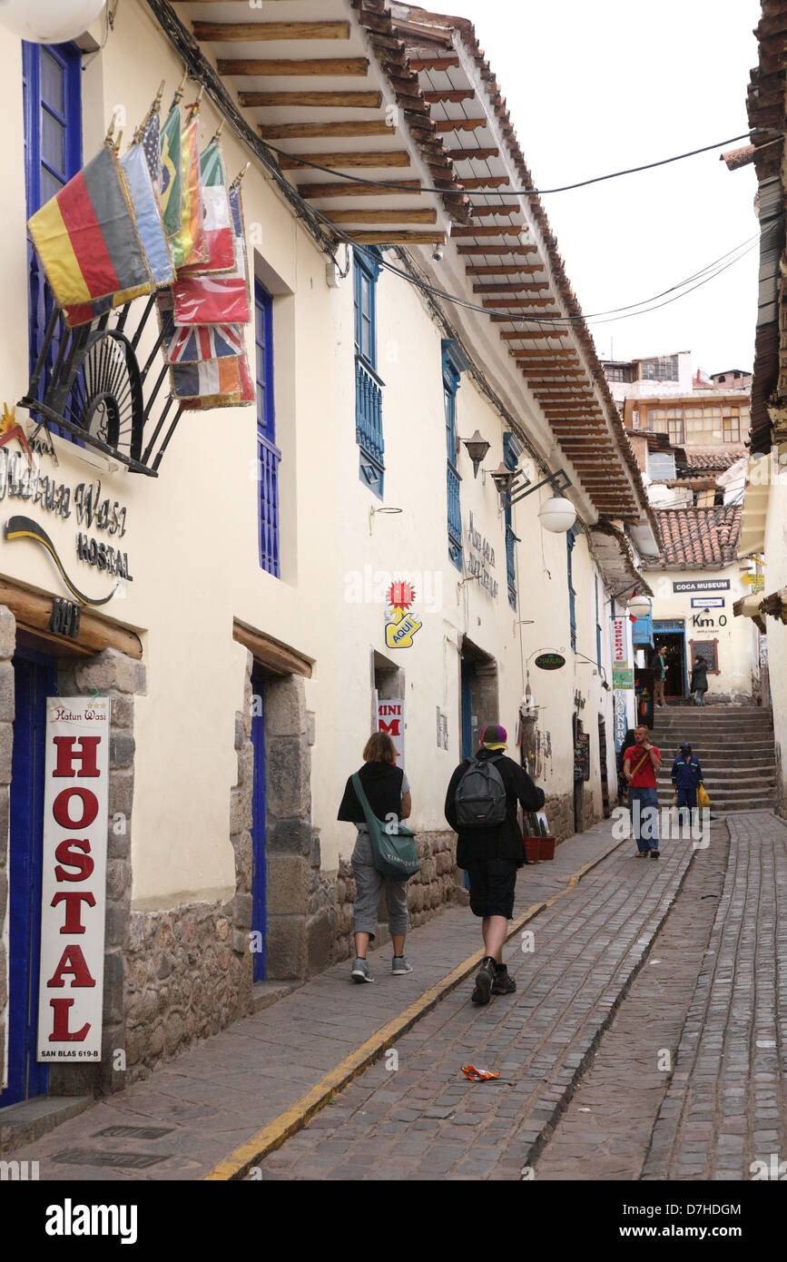 Peru Cusco San Blas Bohemian side of town Stock Photo