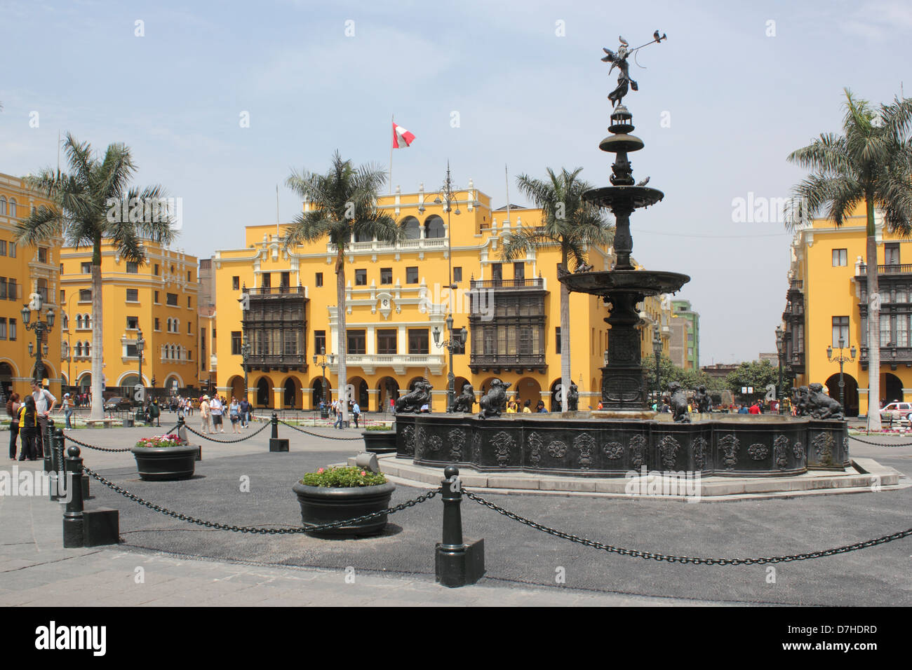 Peru Lima Plaza Mayor or Plaza de Armas Stock Photo - Alamy
