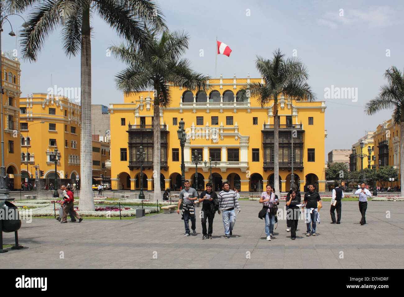 Peru Lima Plaza Mayor or Plaza de Armas Stock Photo - Alamy