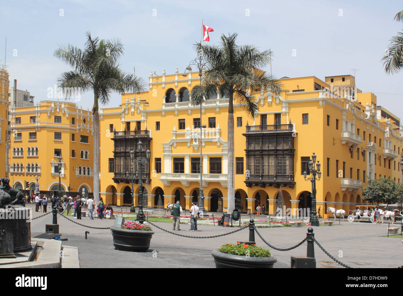 Peru Lima Plaza Mayor or Plaza de Armas Stock Photo - Alamy