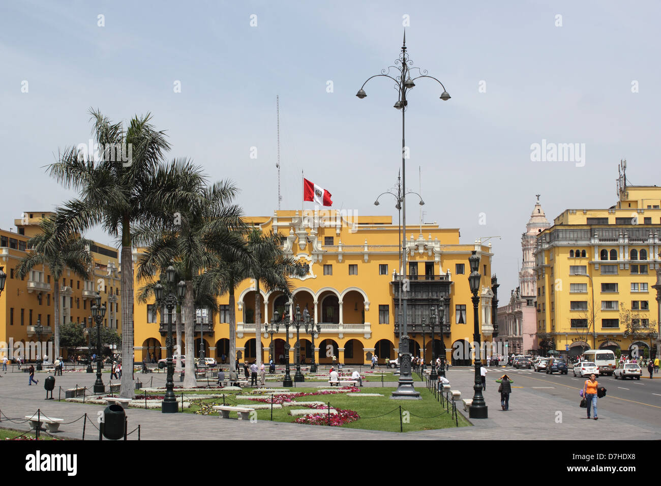 Peru Lima Plaza Mayor or Plaza de Armas Stock Photo - Alamy