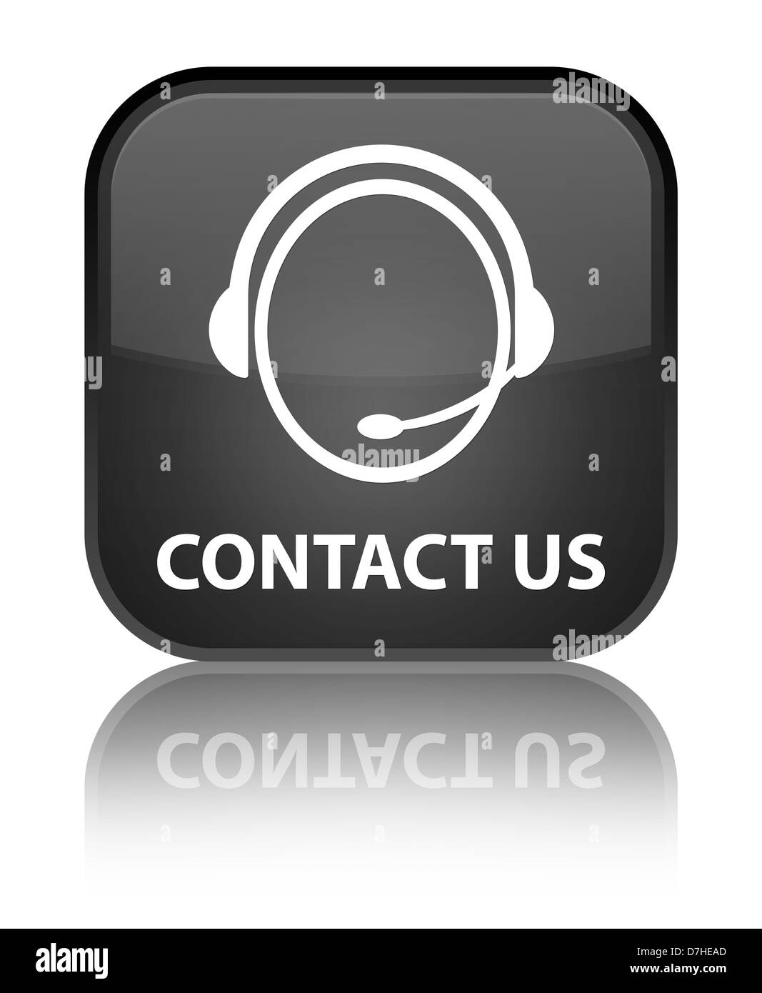 Contact us black square button Stock Photo