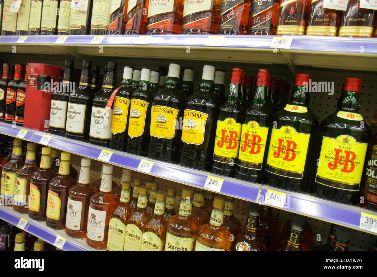 Miami Beach Florida Walgreens liquor store shelves retail display for