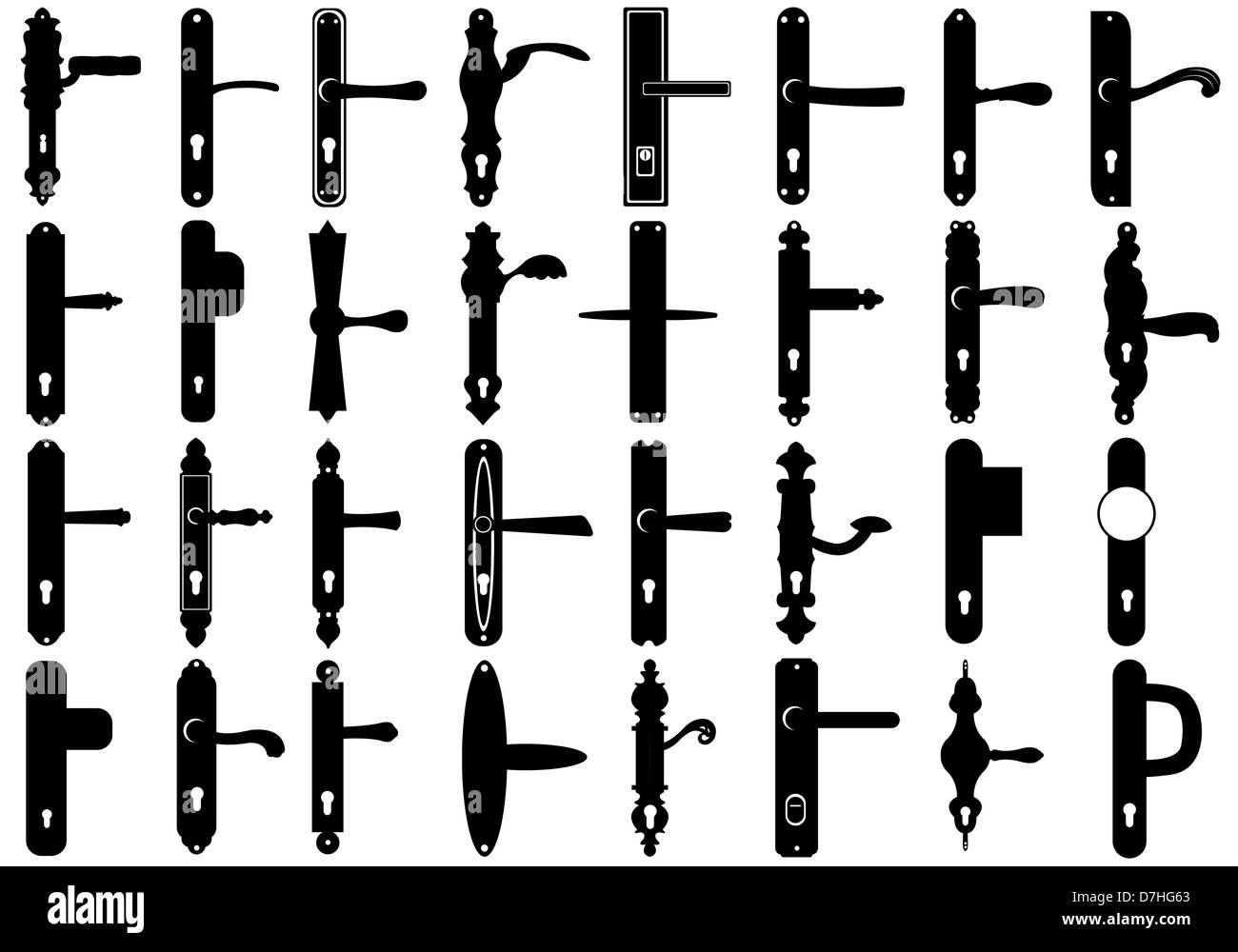 Set Of Door Knobs isolated on white Stock Photo Alamy