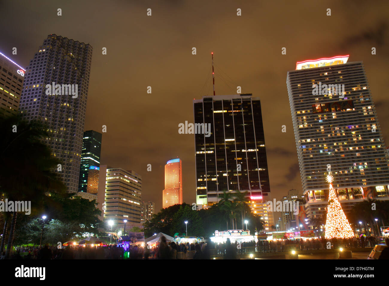 Miami Florida,Bayfront Park,New Year's Eve,Southeast Financial Center