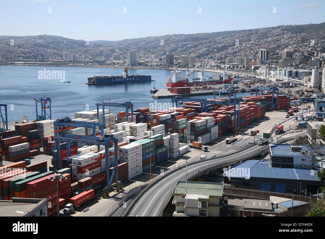 Chile Valparaiso harbor harbour Stock Photo