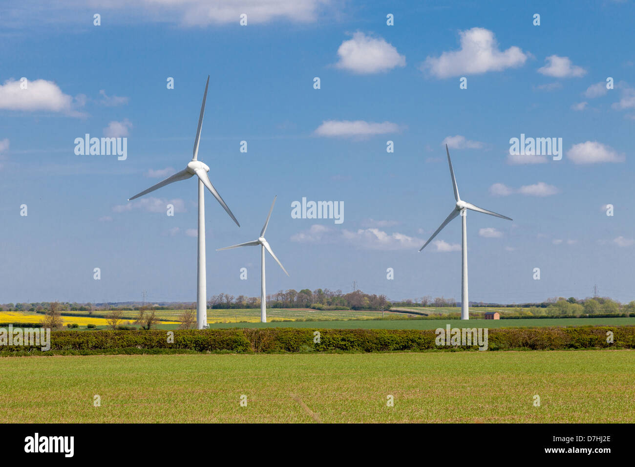 Burton Wold Wind Farm, Northamptonshire, England Stock Photo