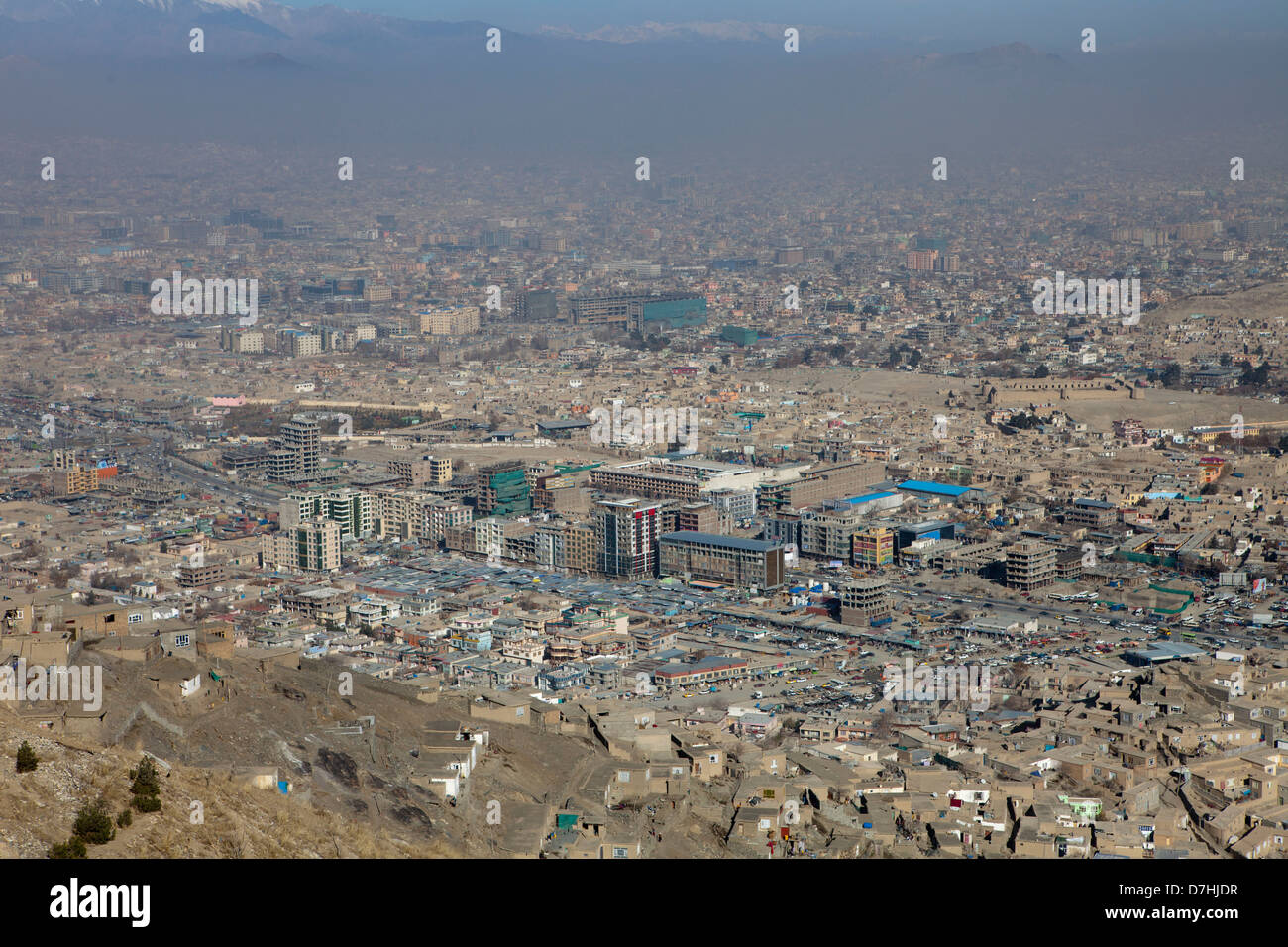 view on the city of Kabul, Afghanistan. Stock Photo