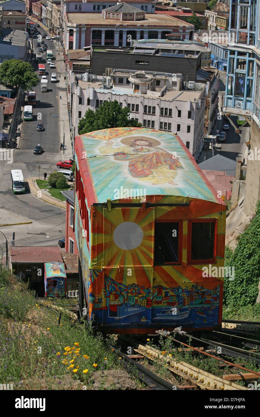 Chile Valparaiso Cerro Artilleria Stock Photo Alamy