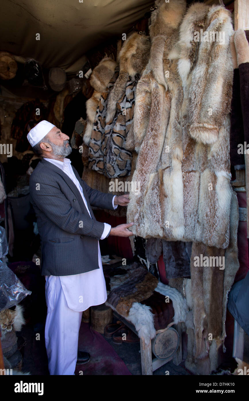 fur shop in kabul, Afghanistan Stock Photo