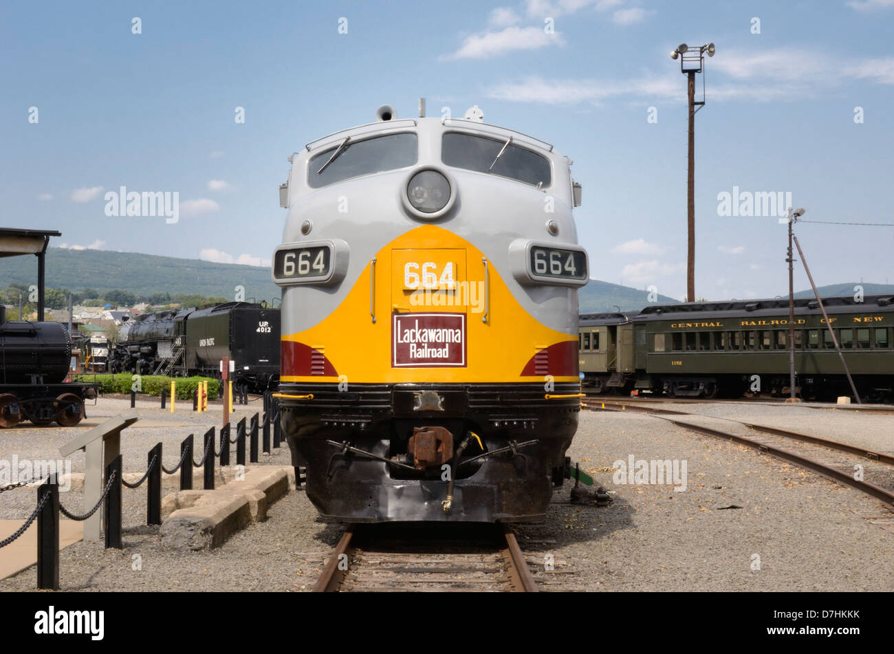 Diesel locomotive at Steamtown National Historic Site, Scranton, PA Stock Photo