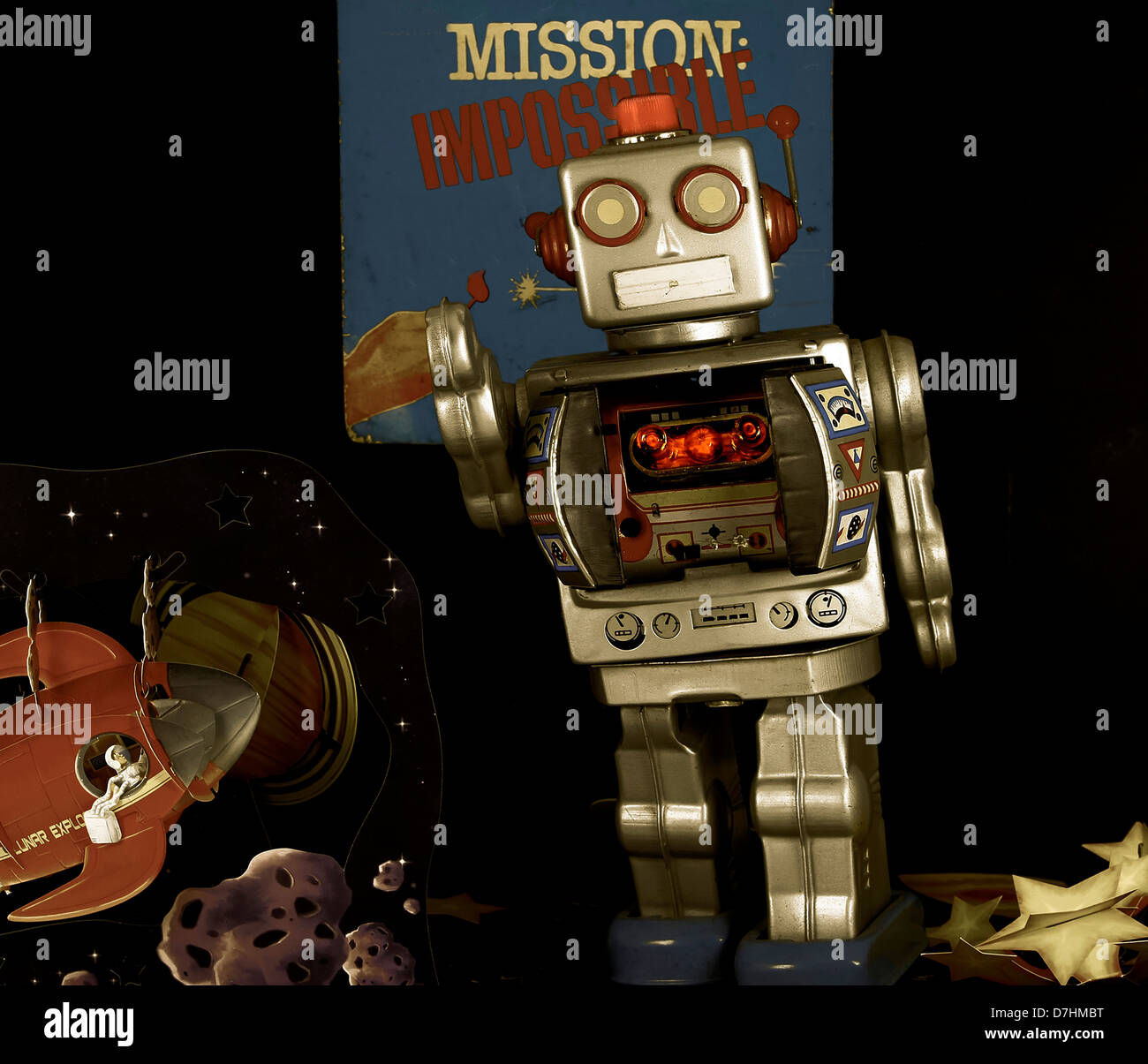 a retro robot toy concept Stock Photo Alamy