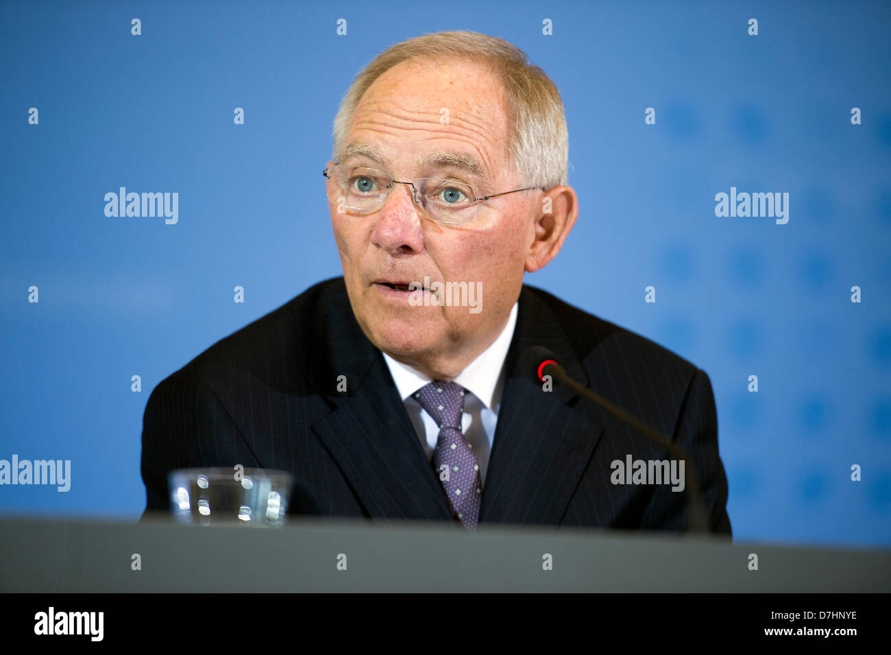 Germany, Berlin. May 8th 2013. Federal Minister of Finance, Wolfgang Schäuble holds a press conference on 2013 tax projections.  Credit Credit: Gonçalo Silva/Alamy Live News. Stock Photo