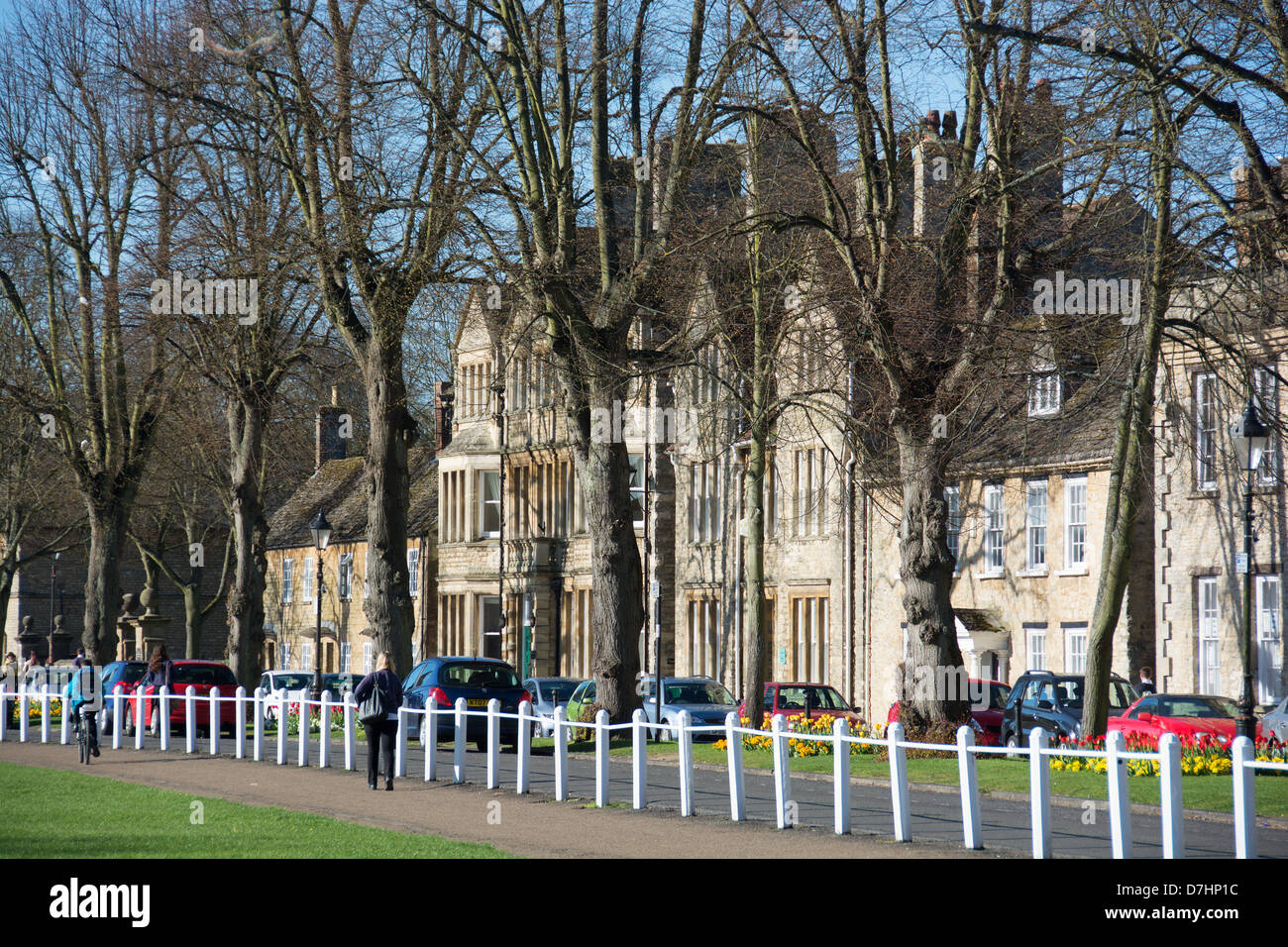 WITNEY, OXFORDSHIRE, UK. Houses on Church Green in the town centre