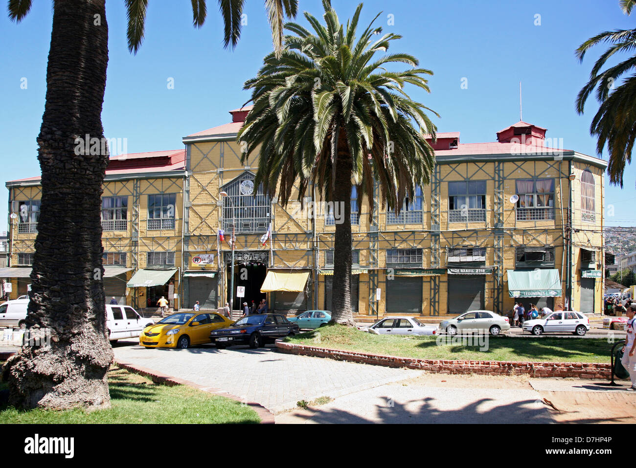 Chile Valparaiso market hall historical Stock Photo