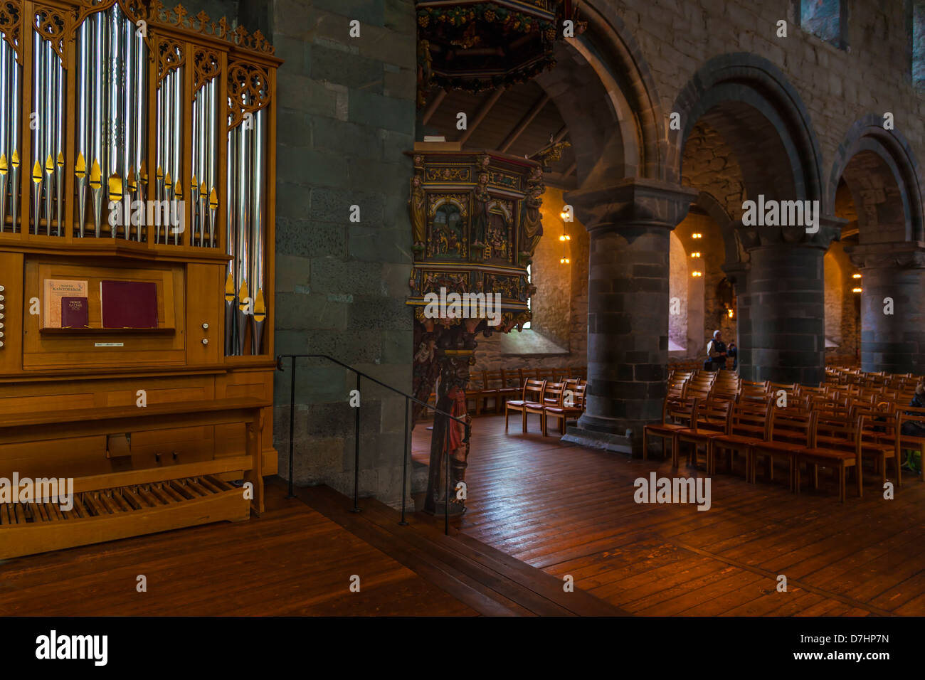Interior of the Cathredral Stavanger Norway. Stock Photo