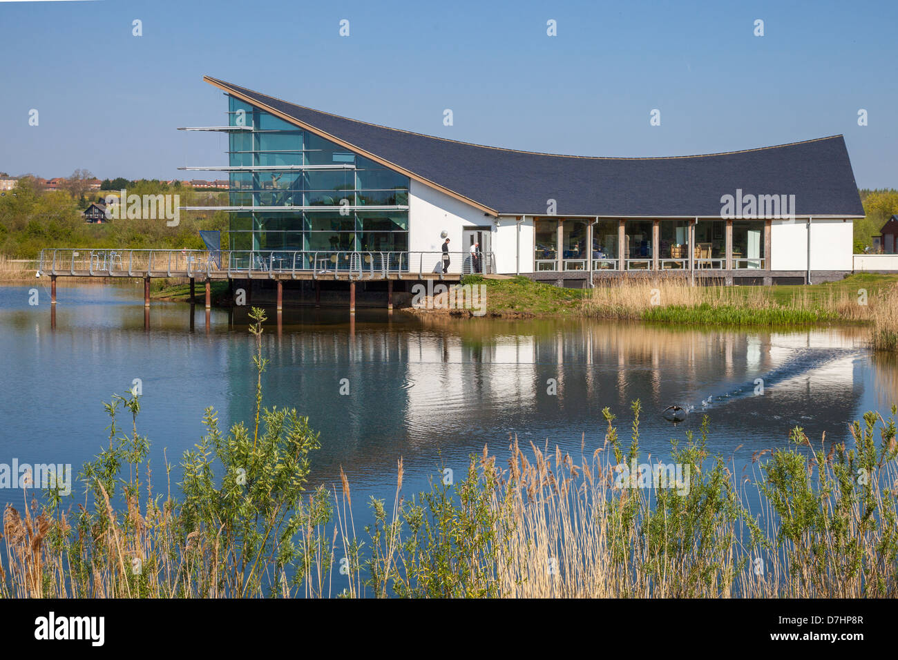 Stanwick Lakes Visitor Centre Stock Photo