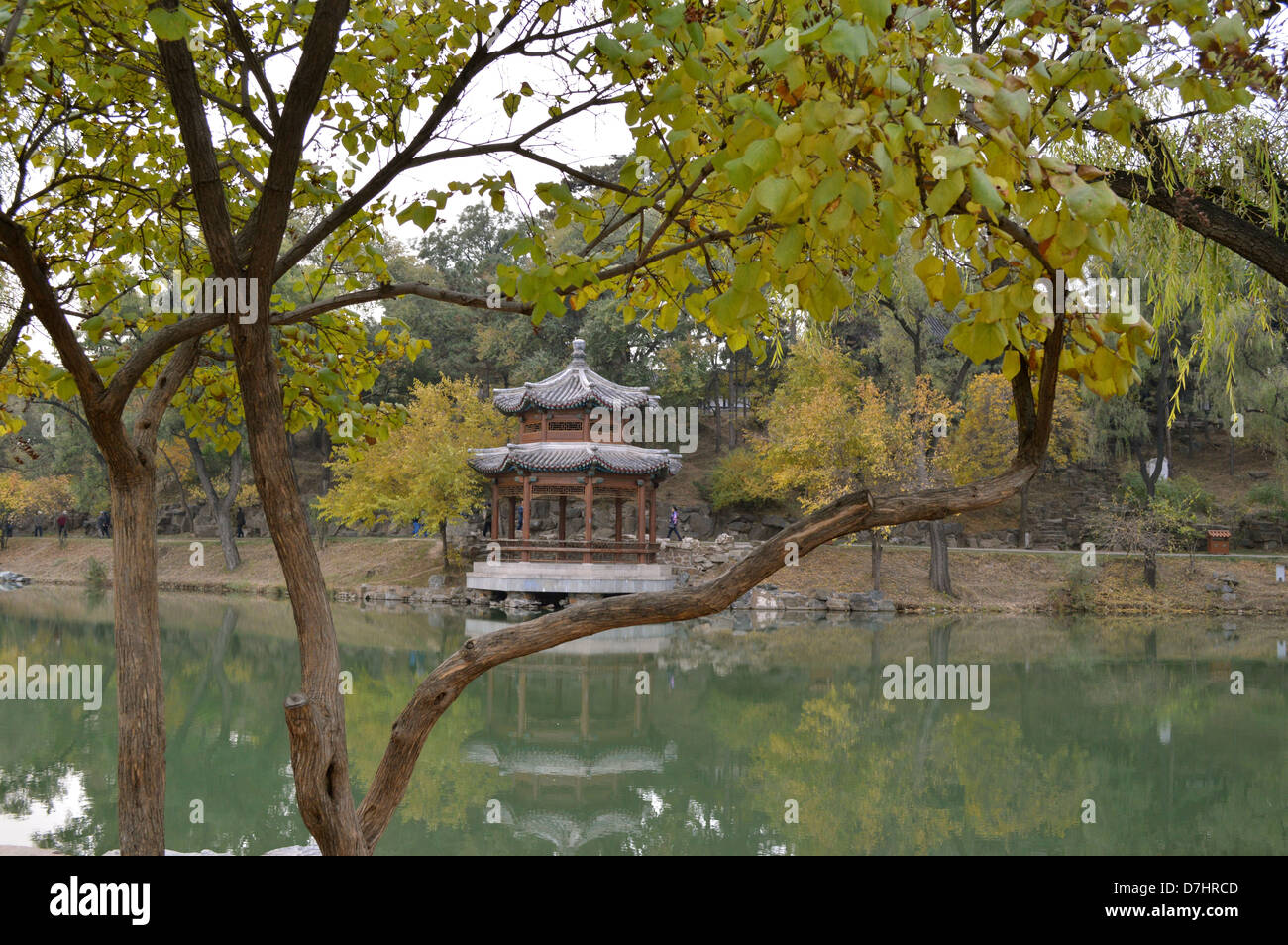 Tree Reflections, Royal Summer Resort at Chengde, China Stock Photo