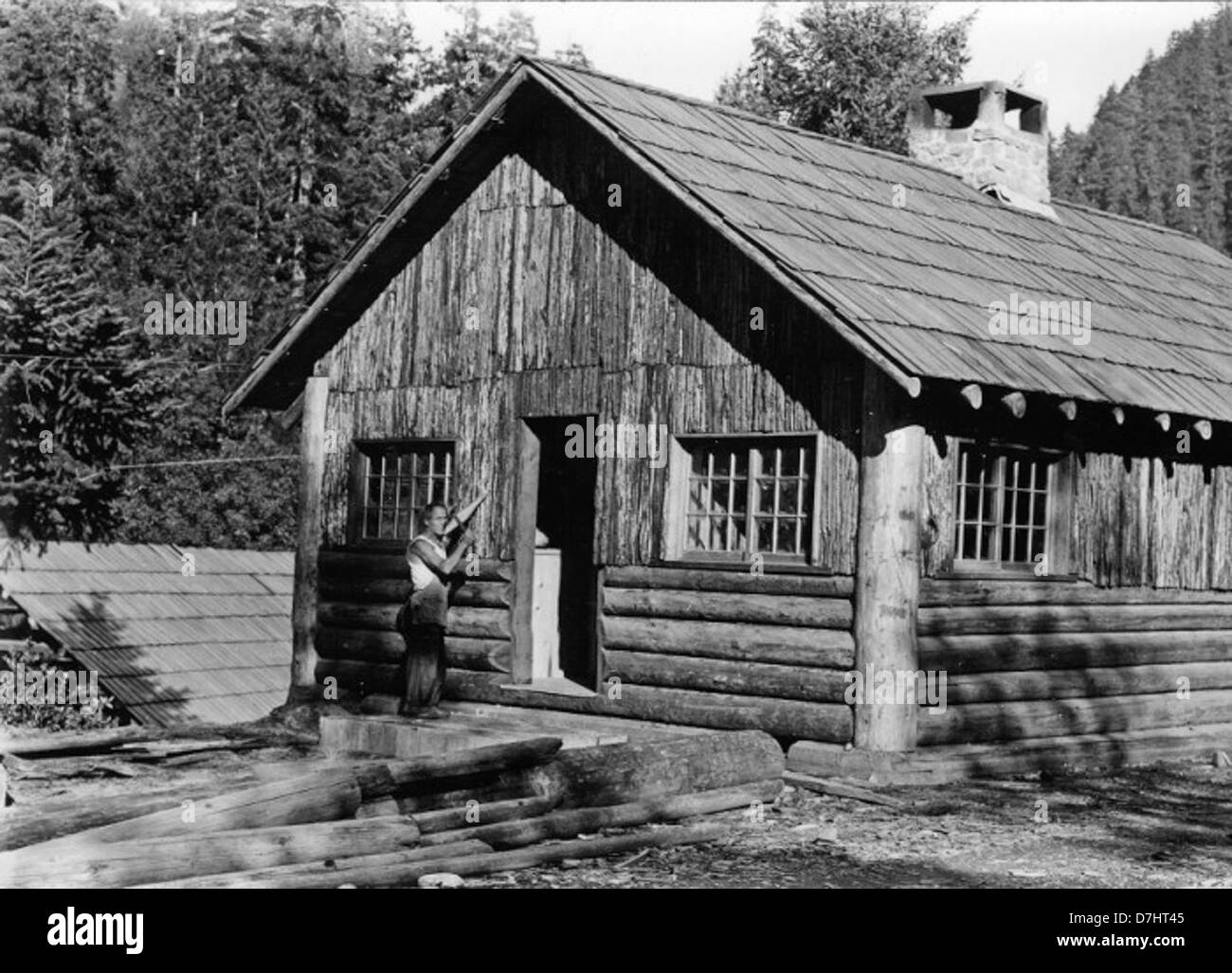 China Flat Forester's Office, CCC camp. Ochoco National Forest, 1936 Stock Photo
