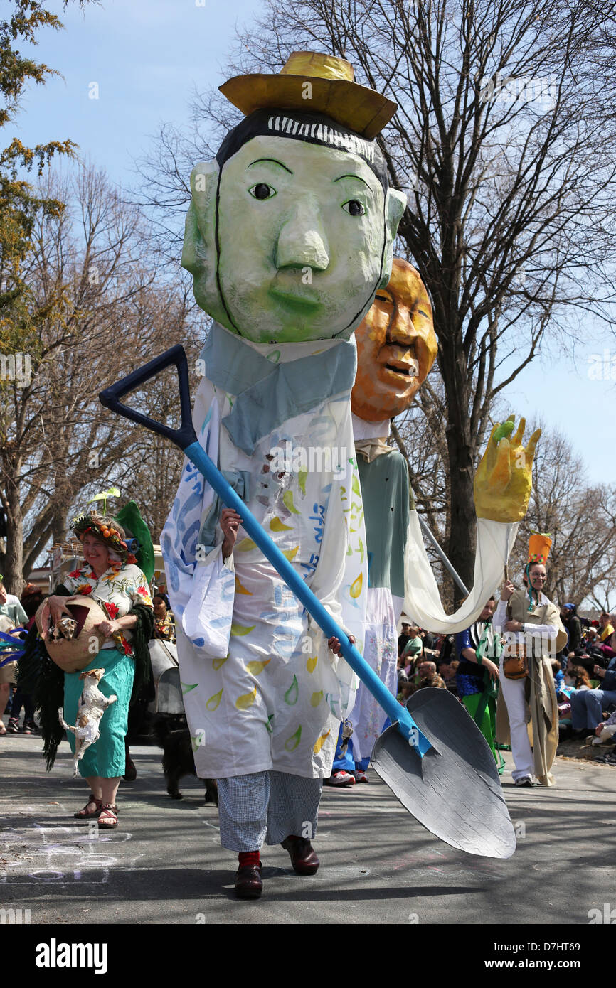 Giant puppets at the May Day parade in Minneapolis, Minnesota Stock