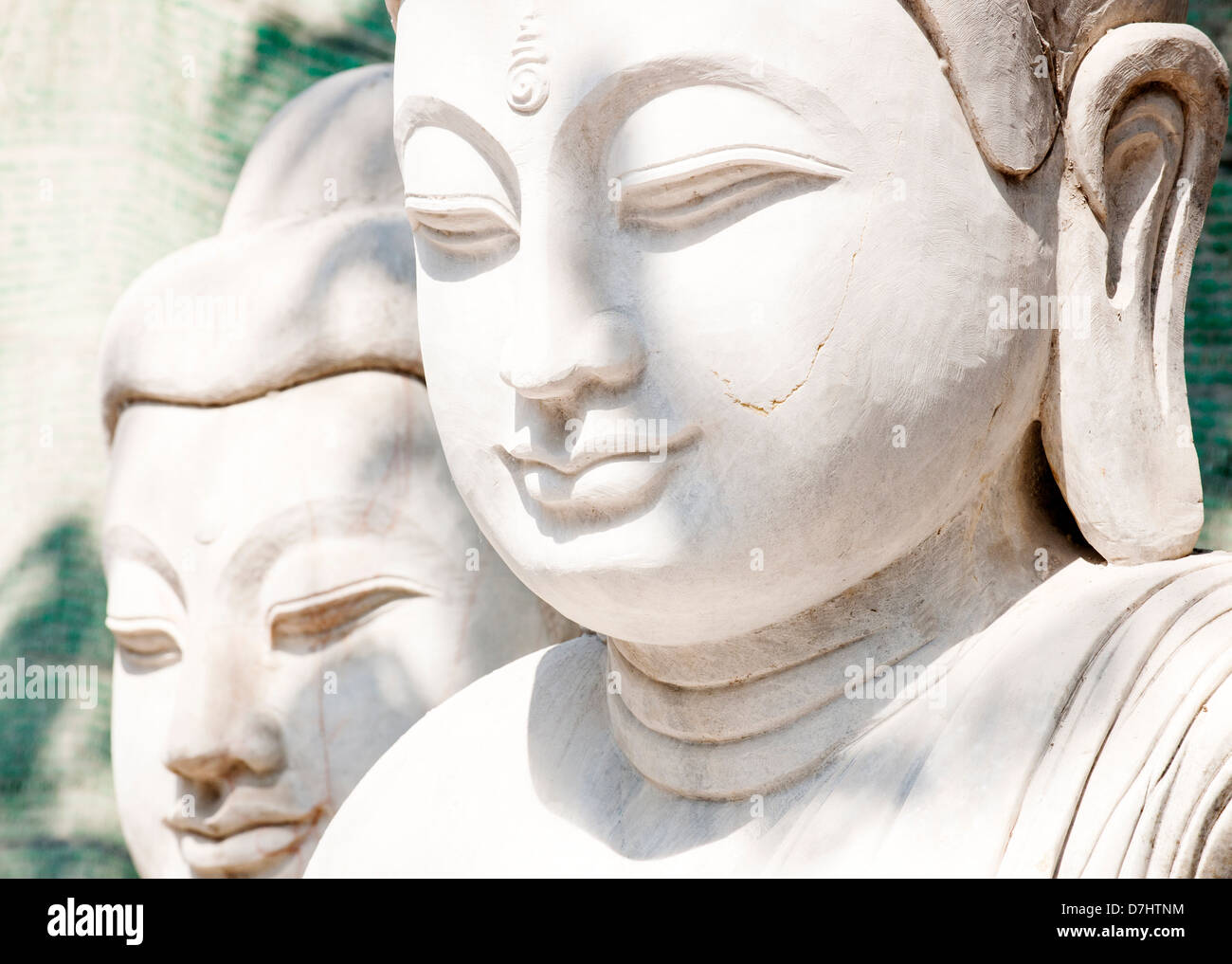 Buddha statues at a stone workshop, Mandalay, Burma (Myanmar) Stock Photo