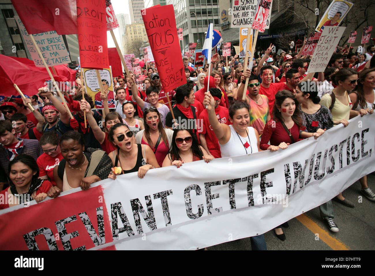 Student Protest against tuition hikes in Montreal, Quebec. Stock Photo