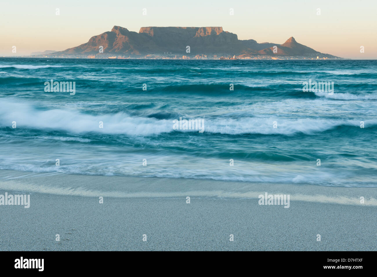 View of Table Mountain from Bloubergstrand, Cape Town, south Africa Stock Photo