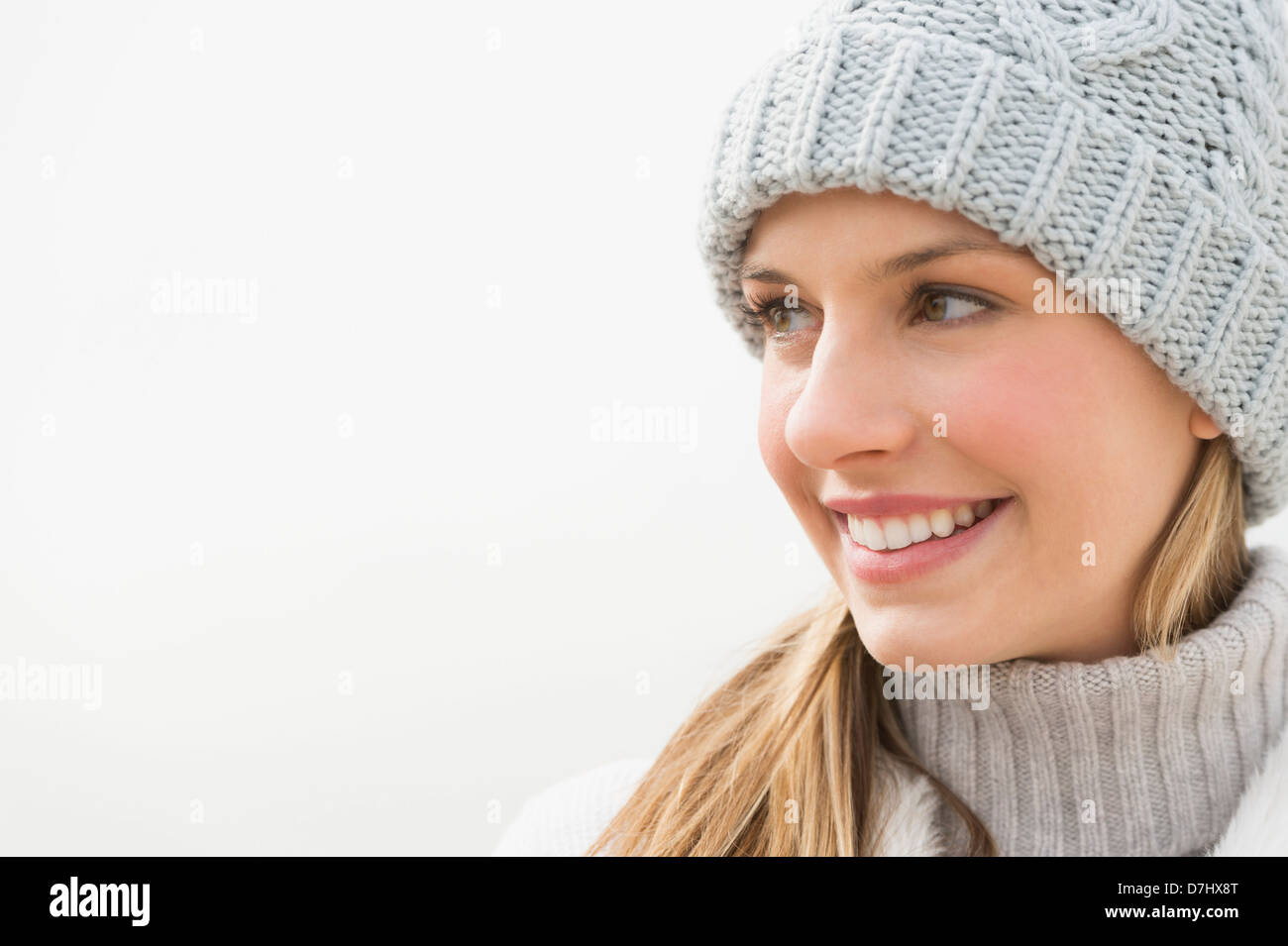 Portrait of woman in winter clothing Stock Photo