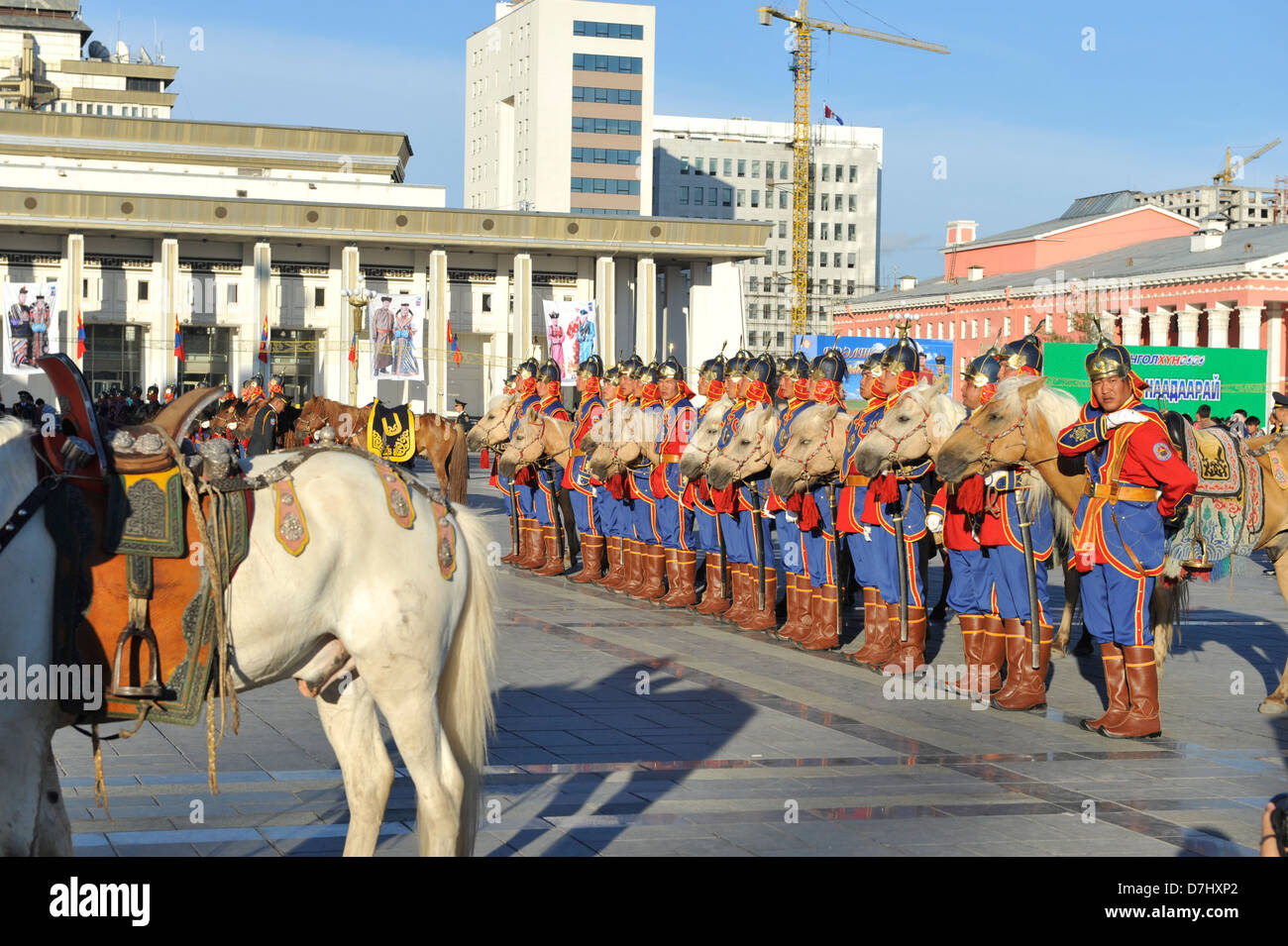 naadam festival at Sukhbaatar square in Ulanbator Mongolia Stock Photo