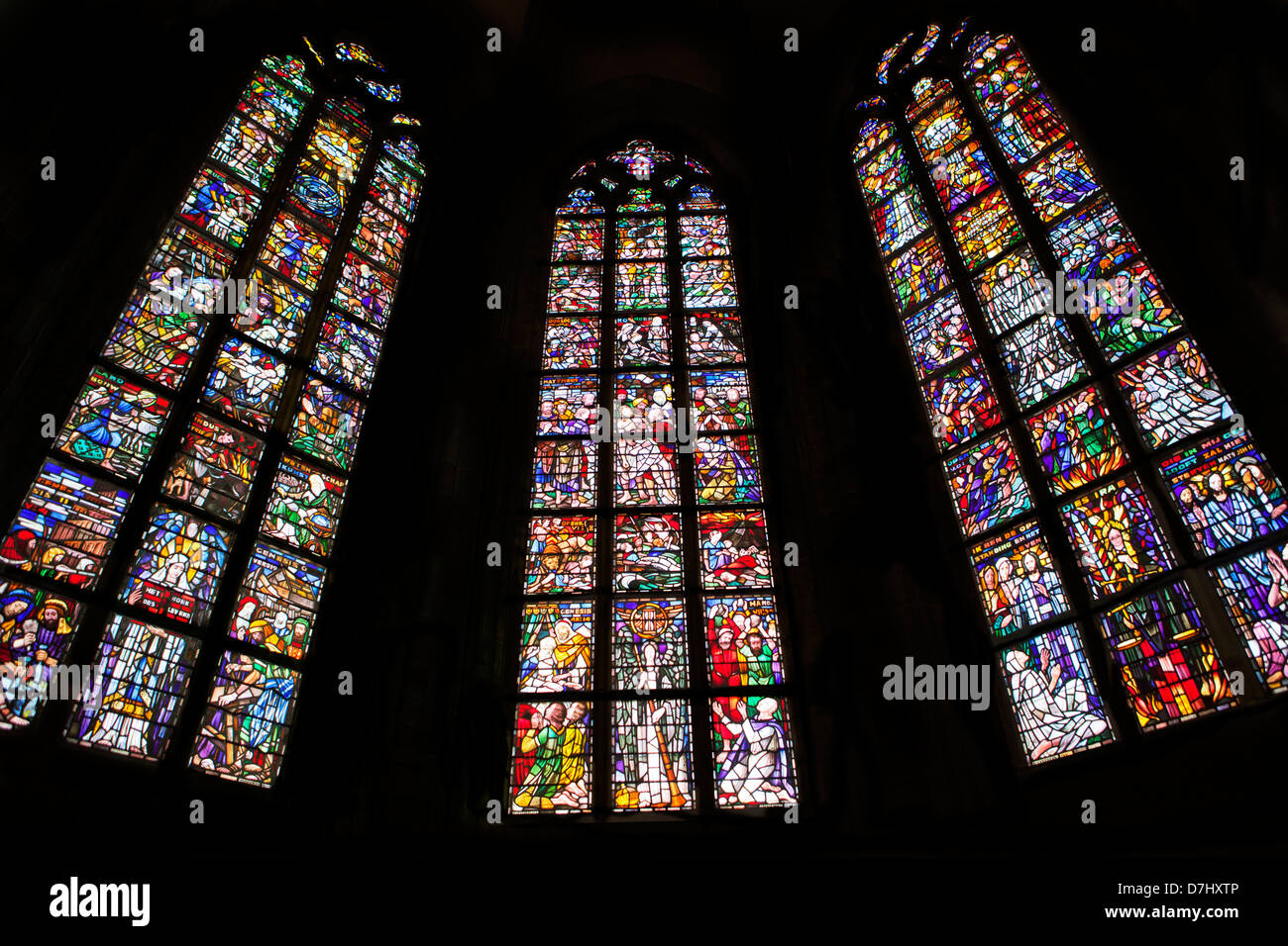 Stained Glass Windows In The Big Church In Dordrecht Stock Photo Alamy