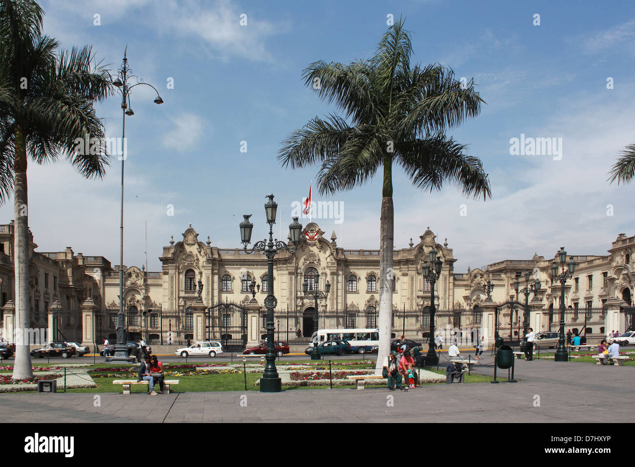 Peru Lima Plaza Mayor Palacio de Gobierno Plaza de Armas Government Palace Stock Photo