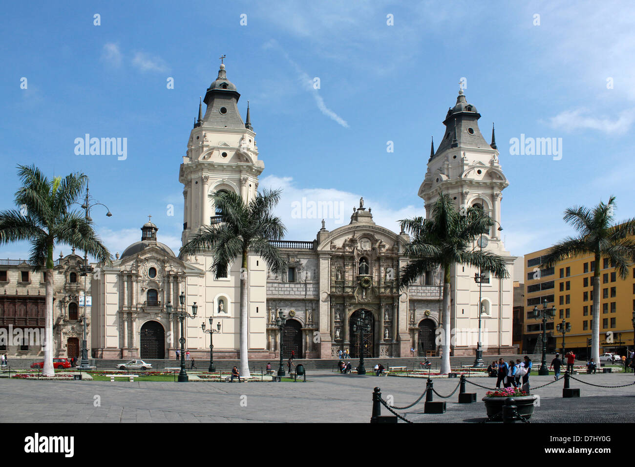 Peru Lima Plaza Mayor La Catedral Plaza de Armas Cathedral Stock Photo ...