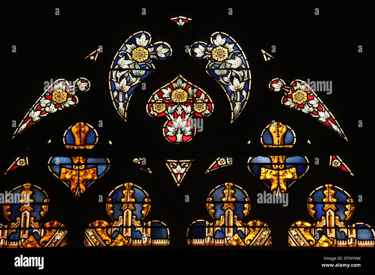 stained glass windows in the 'big church' in dordrecht Stock Photo