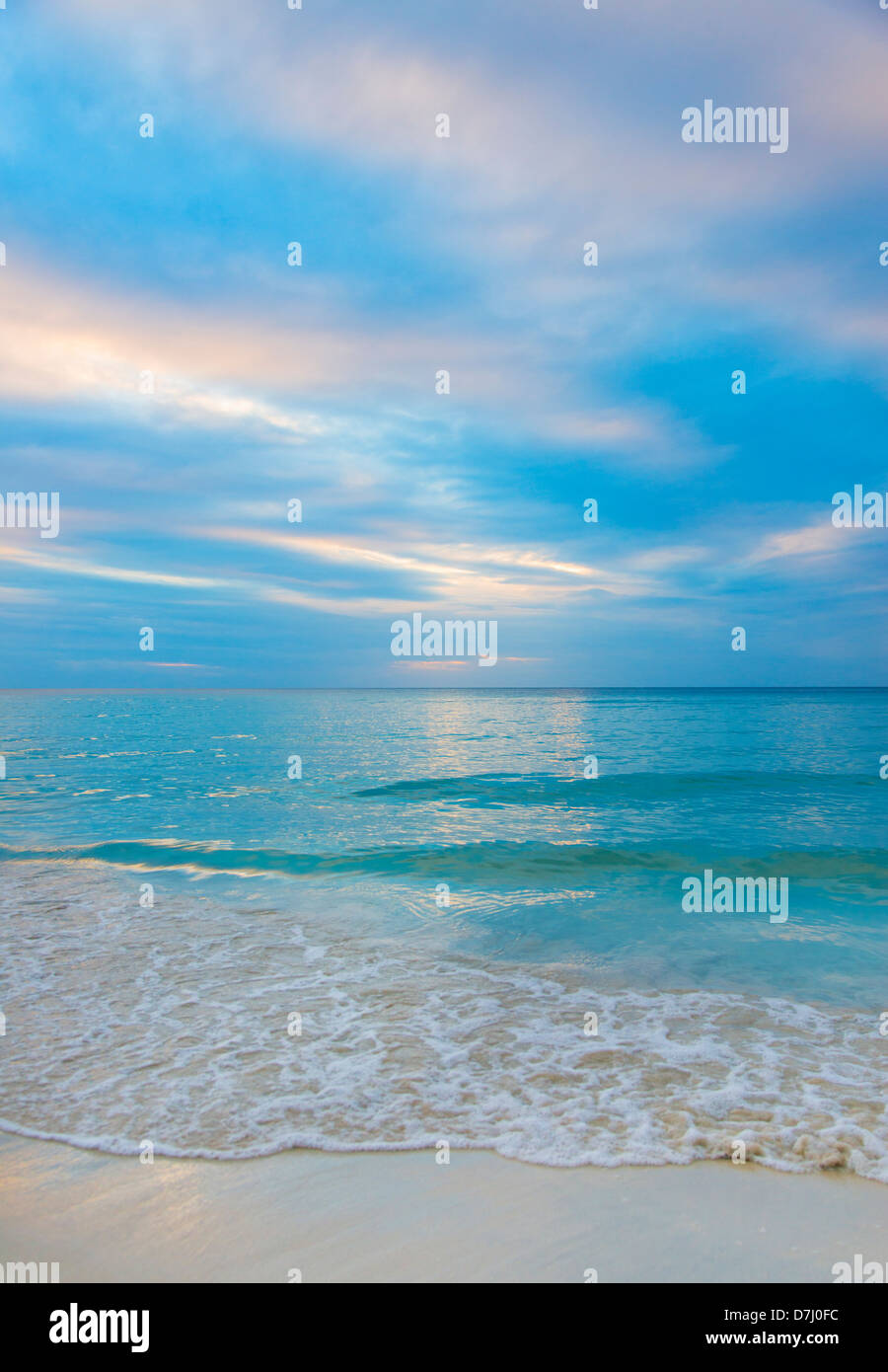 Jamaica, Seascape at sunset Stock Photo
