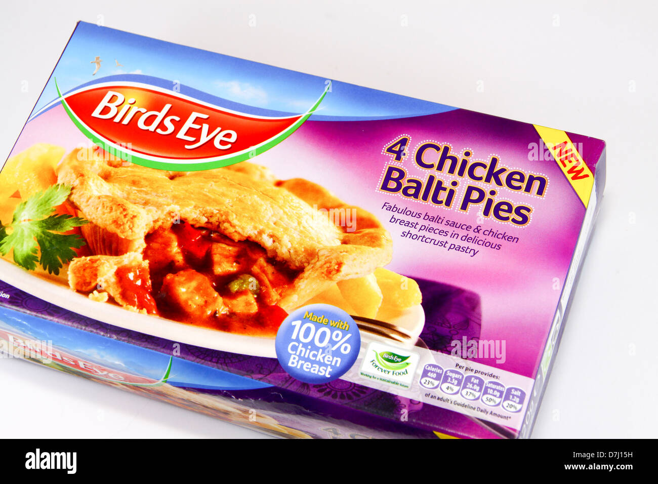 Birds Eye pack of frozen Chicken Balti pies Stock Photo Alamy