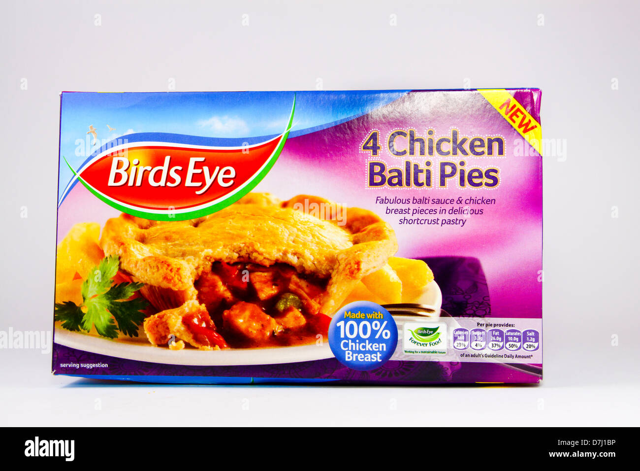 Birds Eye pack of frozen Chicken Balti pies Stock Photo Alamy