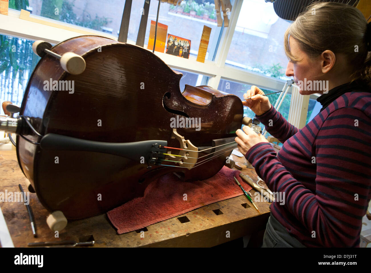 music instrument repair shop in Holland Stock Photo Alamy