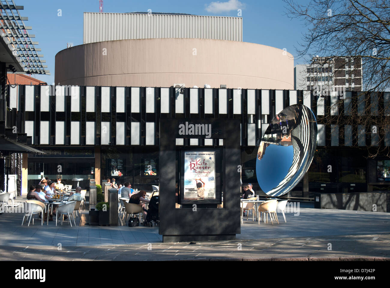 The Nottingham Playhouse and Sky Mirror, Wellington, Circus, Nottingham, England, UK. Stock Photo