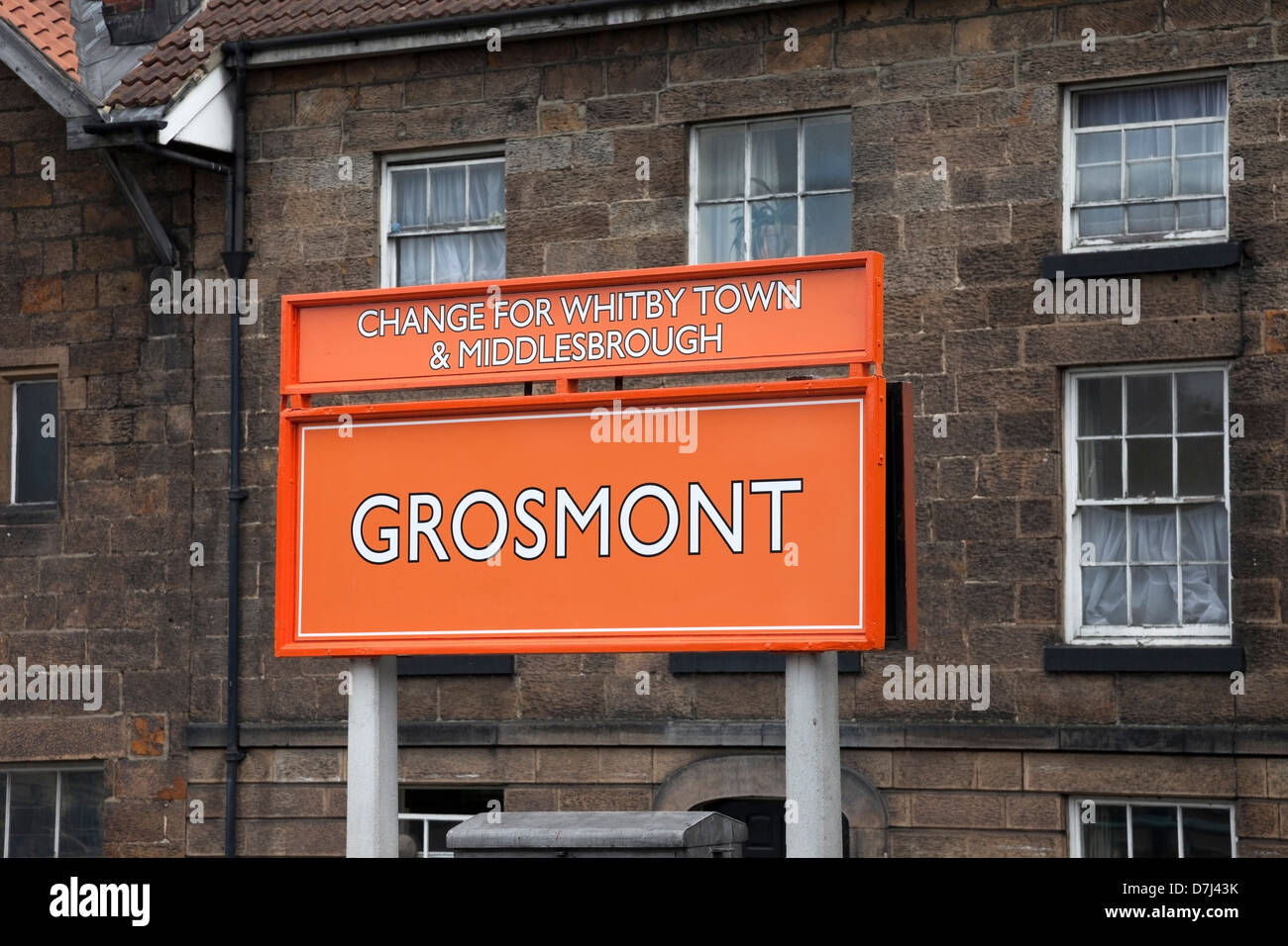 Grosmont Railway Station Sign North York Moors Railway England UK Stock Photo