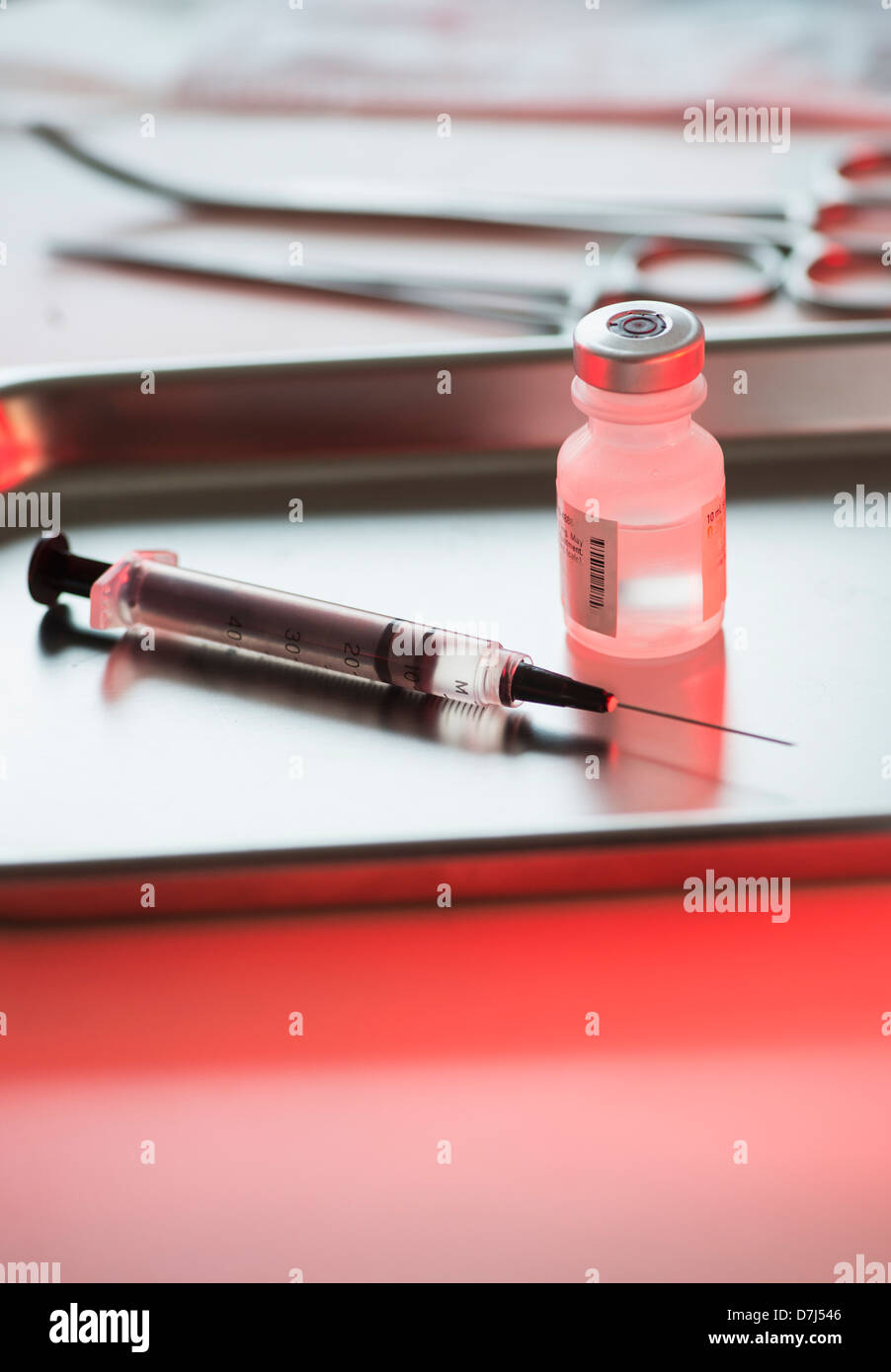 Close up of syringe and medication, studio shot Stock Photo Alamy