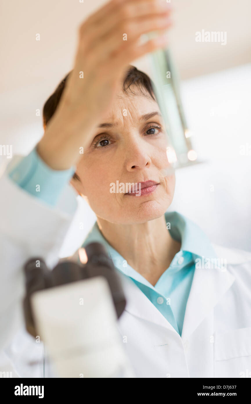 Woman working in laboratory Stock Photo
