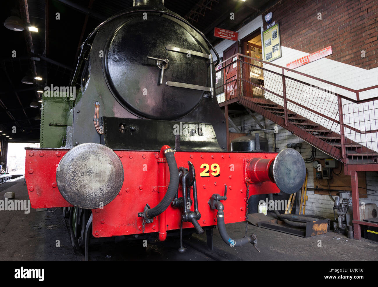 Steam Locomotive in the Grosmont Railway Yard Workshops North Yorkshire England UK Stock Photo