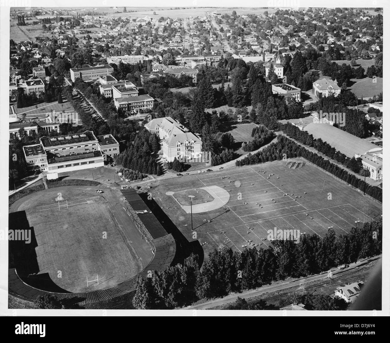 Aerial view of Coleman field Stock Photo Alamy