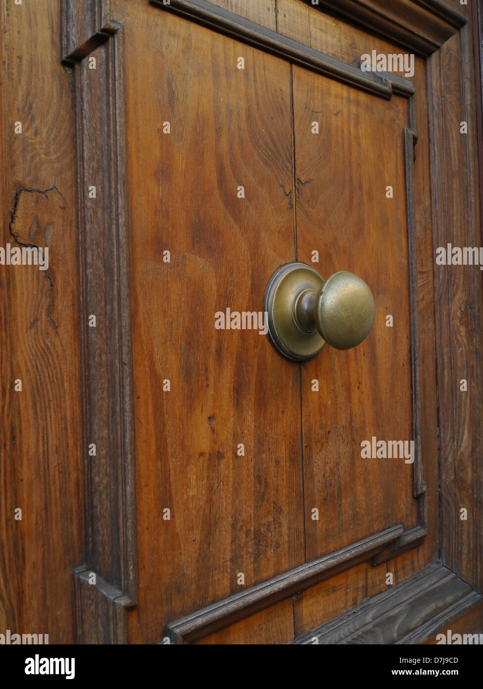 Rome old apartment building wooden door Stock Photo