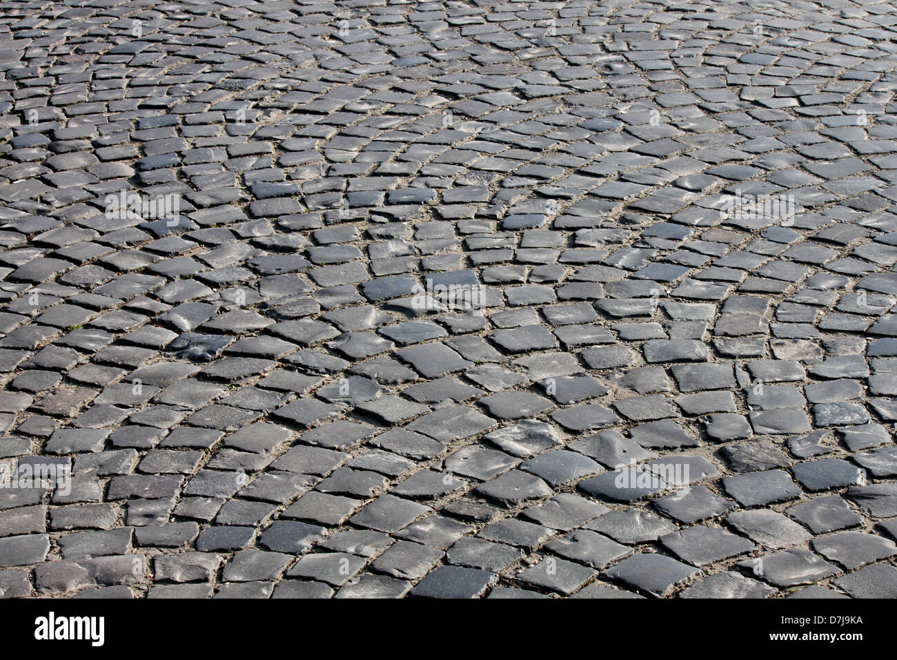 cobble stone road in Uzhgorod, Ukraine Stock Photo