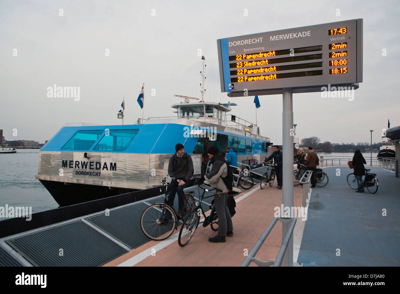 ferry service between dordrecht en Zwijndrecht, netherlands Stock Photo