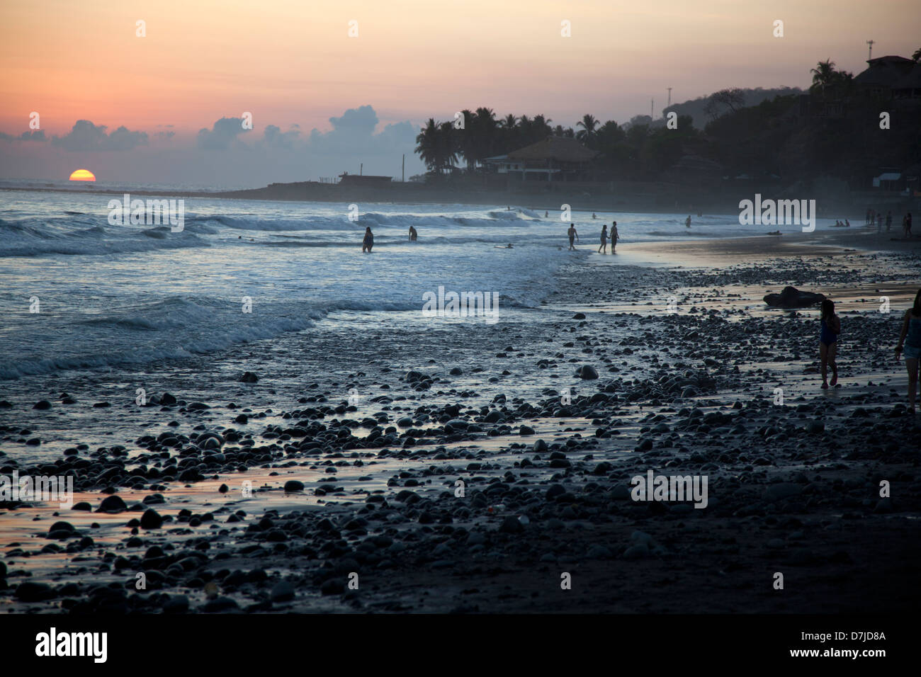 Playa El Tunco, a vibrant surf and beach destination on El Salvador's Pacific Coast near San