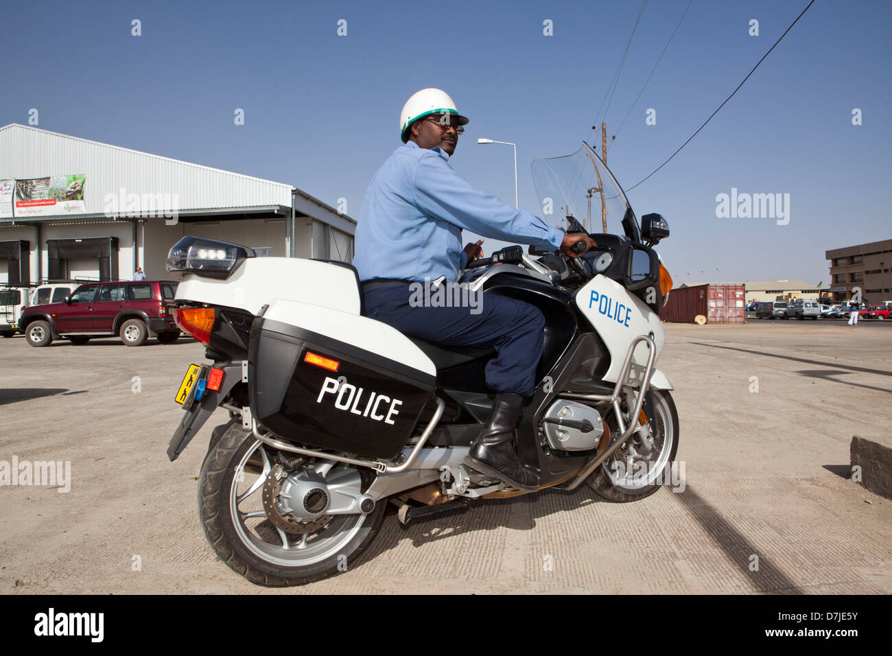 police officer on motorbike in Ethiopia Stock Photo