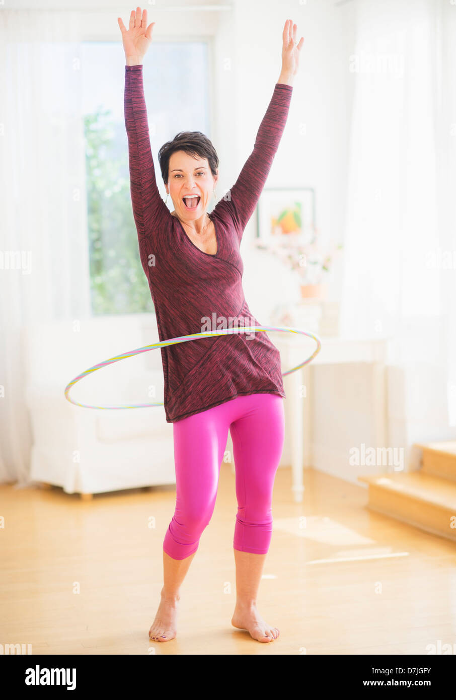 Hula hoop mature hi-res stock photography and images - Alamy