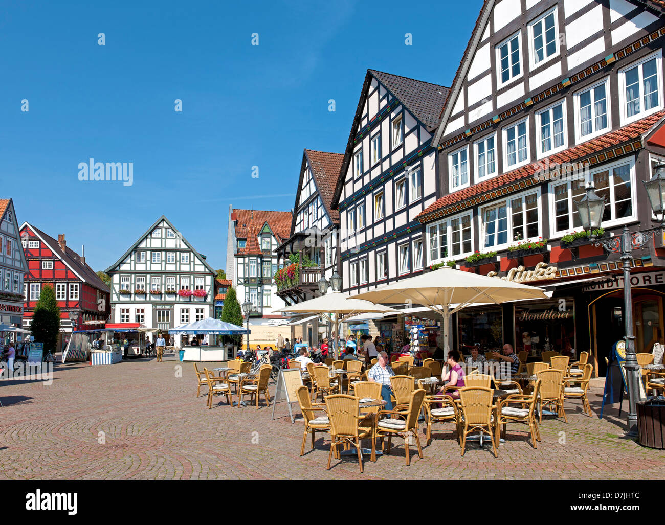 Rinteln on the Weser, market square Stock Photo